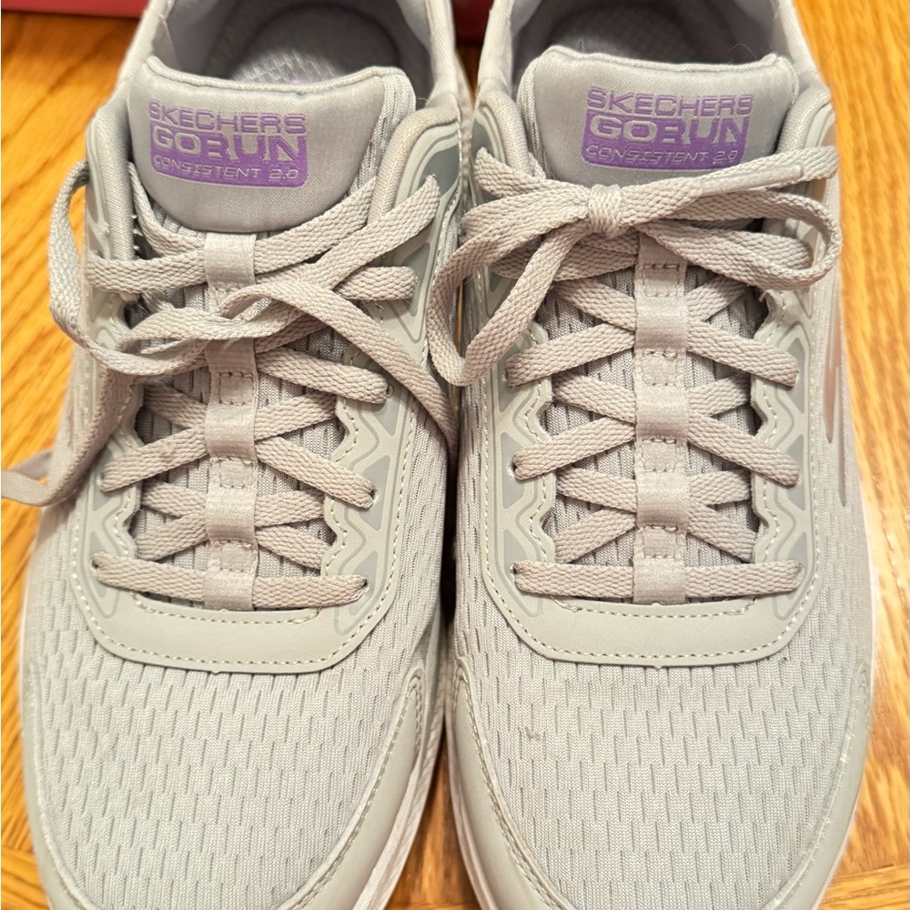 Skechers Slip Ins Athletic Running Shoes Women’s 10 Gray Air Cooled Memory Foam - Picture 6 of 13